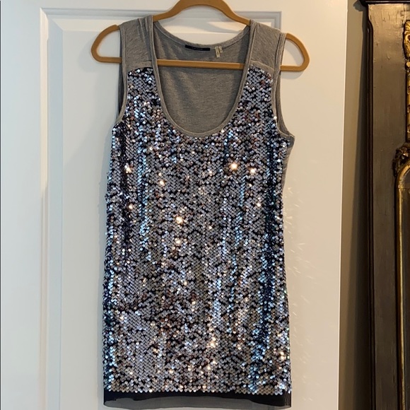 Silver & Gray Sequin Tank Tunic - Picture 1 of 5